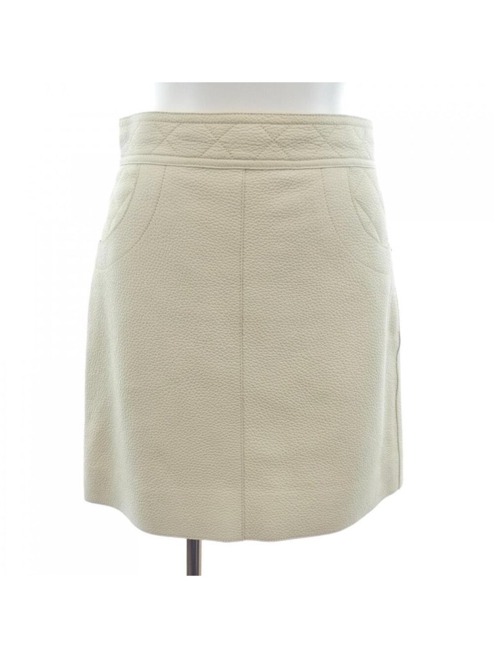 Hermes Clou de Selle Leather Mini Skirt Quilted Details